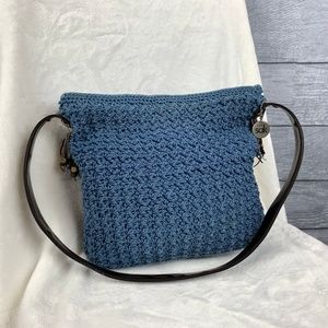 The Sak Sky Blue Knit Crochet Shoulder Bag